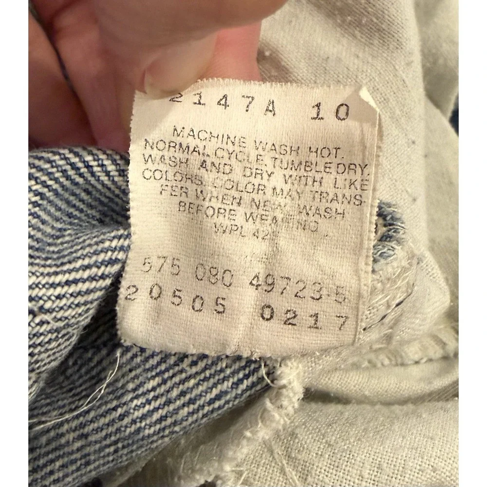 Vintage 1990 Levi's 505 Orange Tab Denim Jeans USA Made Regular Straight 30x27